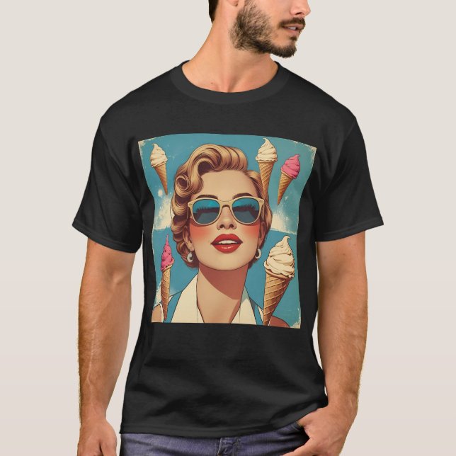 Ice Cream Pin-Up - Vintage Diva Summer Tee (Front)