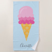 Ice cream pink blue monogram script