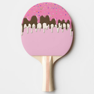 Ice cream pink frosting candy sprinkles icing ping pong paddle