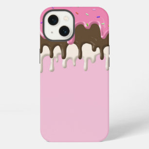Ice cream pink frosting sprinkles drip iPhone 13 case