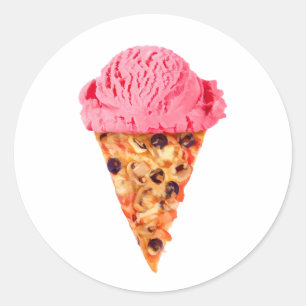 Ice Cream Pizza Classic Round Sticker