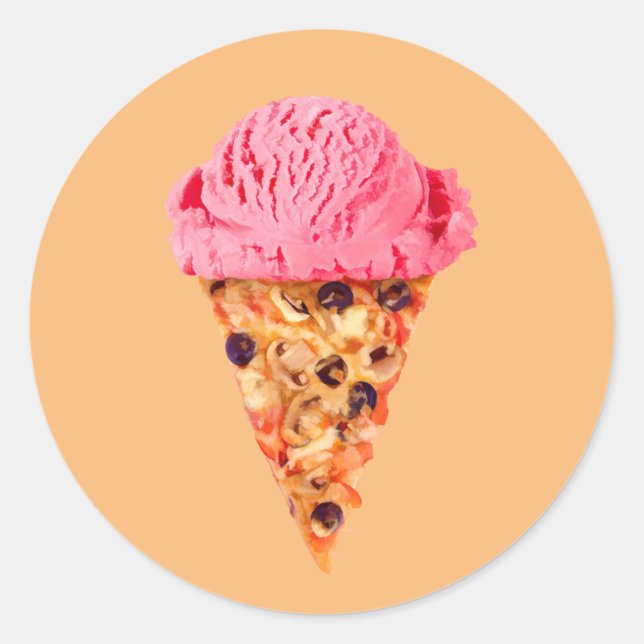 Ice Cream Pizza Classic Round Sticker (Front)