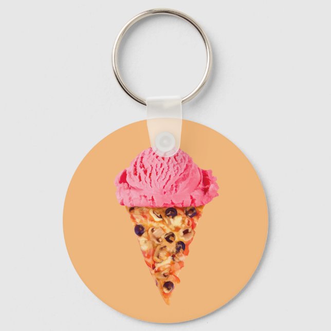 Ice Cream Pizza Keychain (Front)