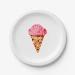 Ice Cream Pizza Paper Plate