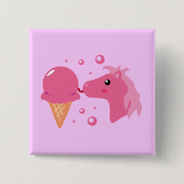 Ice Cream Pony 15 Cm Square Badge (Front)