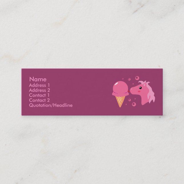 Ice Cream Pony Profile Cards (Front)
