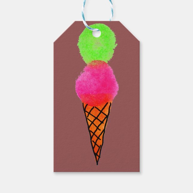 Ice cream pop art gift tags (Front)
