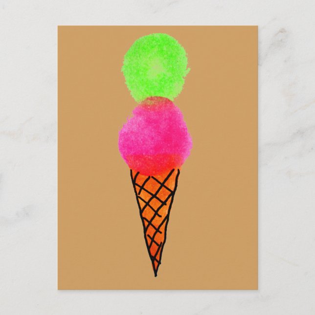 Ice cream pop art postcard (Front)