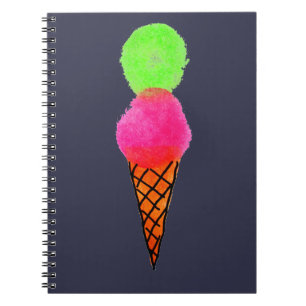 Ice cream pop art spiral notebook