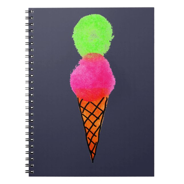 Ice cream pop art spiral notebook (Front)
