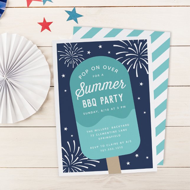 Ice Cream Pop Summer BBQ Party Invitation (Creator Uploaded)