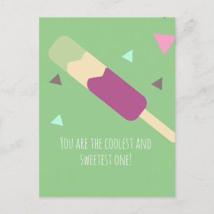 Ice-cream Pop Sweet Birthday Name Postcard