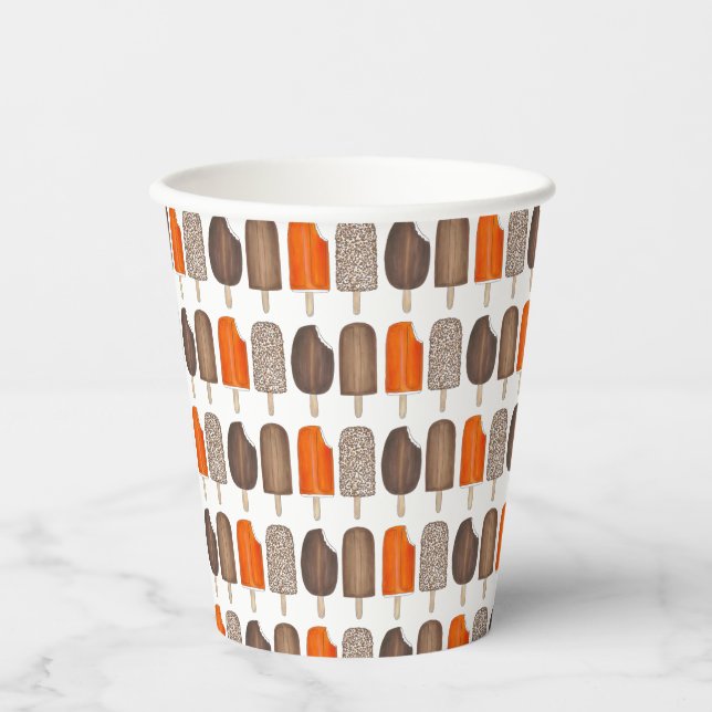 Ice Cream Pops Bars Popsicle Creamsicle Fudge Paper Cups (Front)