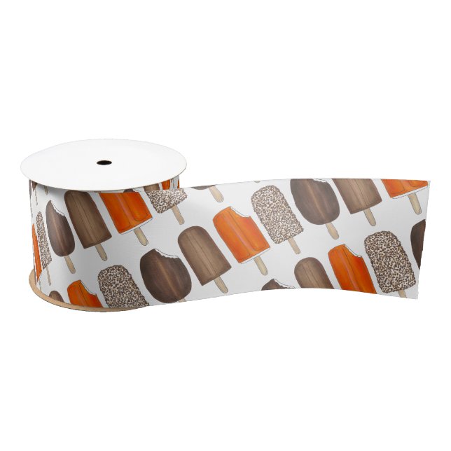 Ice Cream Pops Bars Popsicle Creamsicle Fudge Satin Ribbon (Spool)