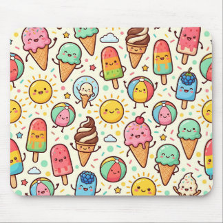 Ice Cream Popsicle Mousepad – Cute Summer Pattern