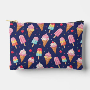 Ice cream, popsicles and cherries pattern accessory pouch