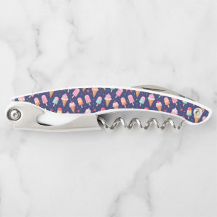Ice cream, popsicles and cherries pattern corkscrew