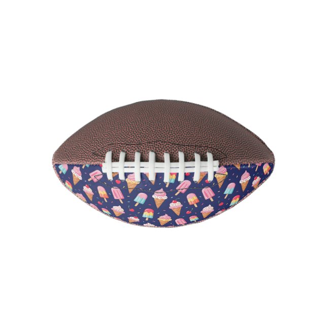 Ice cream, popsicles and cherries pattern football (Front)