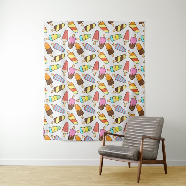 Ice Cream Popsicles Pattern tapestries (In Situ)