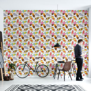 Ice Cream Popsicles Pattern Wallpaper