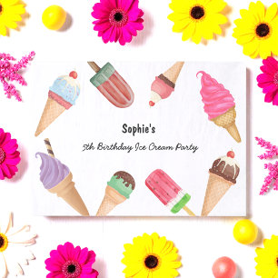 Ice Cream Popsicles Summer Pool Party  Tissue Paper