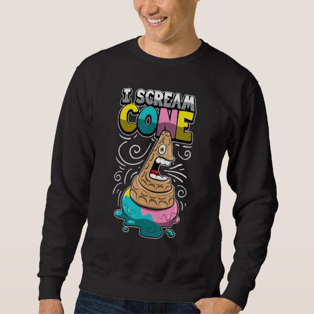 Ice Cream Pun Funny Traffic Cone Driver Safety Sig Sweatshirt (Front)