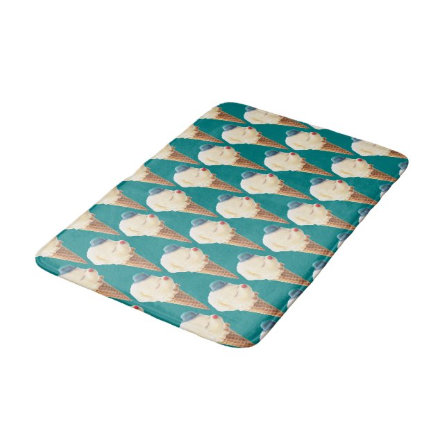 Ice Cream Puppy Pattern Bath Mat (Angled)