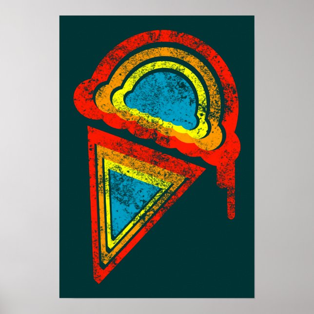 ice cream retro dripz poster (Front)