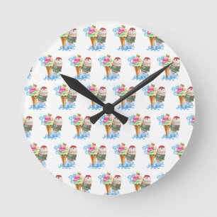 ice cream round clock
