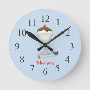 Ice Cream Round Clock