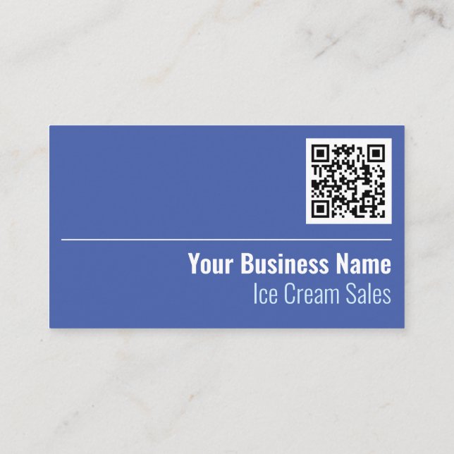 Ice Cream Sales QR Code Business Card (Back)