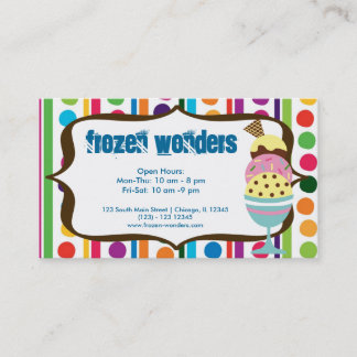 Ice Cream salon Business Card