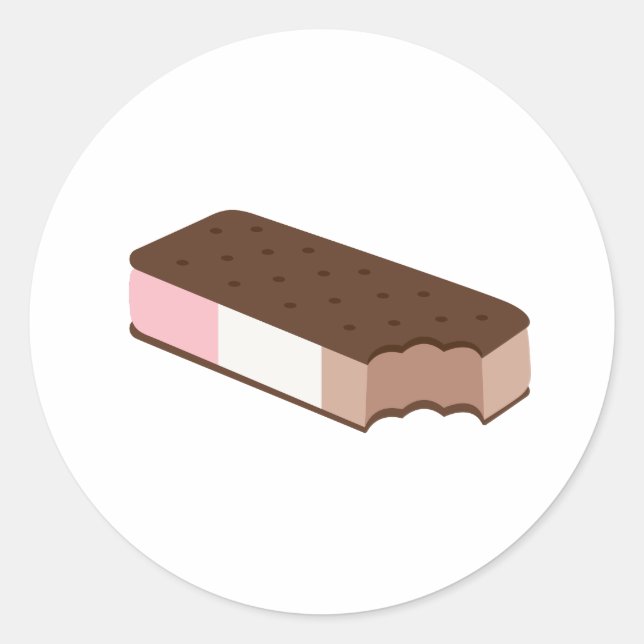 Ice Cream Sandwich Classic Round Sticker (Front)