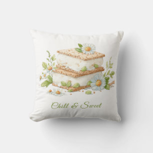 Ice Cream Sandwich Day Watercolor  Cushion