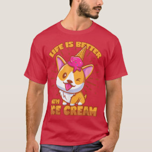 Ice Cream Saying Corgi Shiba Inu T-Shirt
