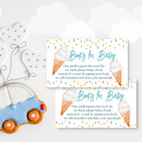 Ice cream scoop baby shower book request