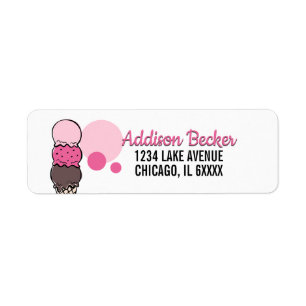 Ice Cream Scoop Birthday Address Label