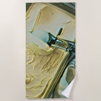 Ice cream scoop cake beach towel