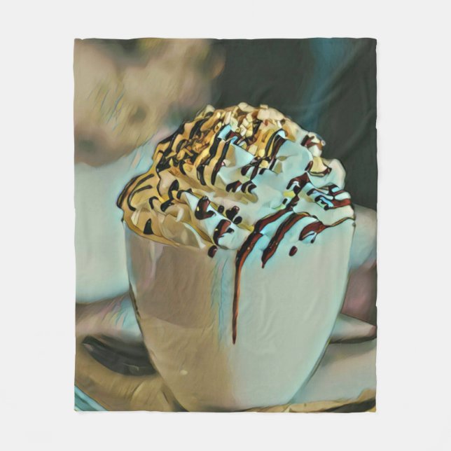 Ice cream scoop chocolate fleece blanket (Front)