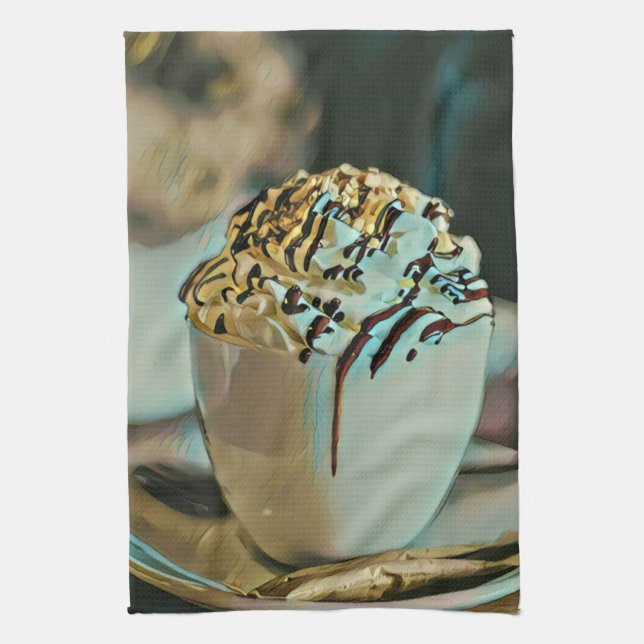 Ice cream scoop chocolate tea towel (Vertical)