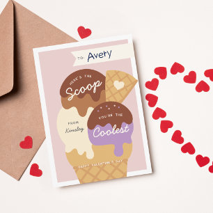 Ice Cream Scoop Classroom Valentine's Day Card