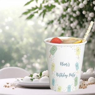 Ice Cream Scoop Confetti Birthday Party Paper Cups