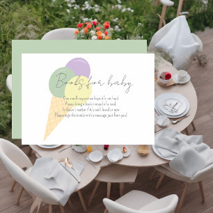 Ice Cream Scoop Confetti Books For Baby Shower Enclosure Card