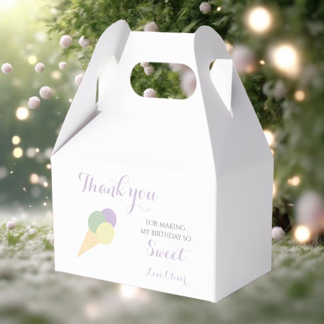 Ice Cream Scoop Pastel  Colourful birthday party Favour Box (Creator Uploaded)