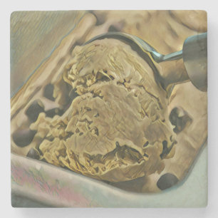 Ice cream scoop stone coaster