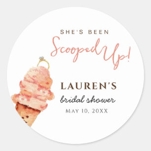 Ice cream Scooped up Bridal Shower Classic Round Sticker