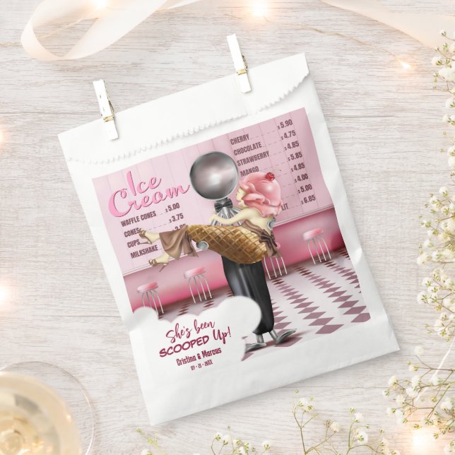 Ice cream Scooped Up Bridal Shower Favour Bags (Clipped)