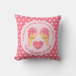 Ice Cream Scoops Cute Romantic Valentine's Day Cushion