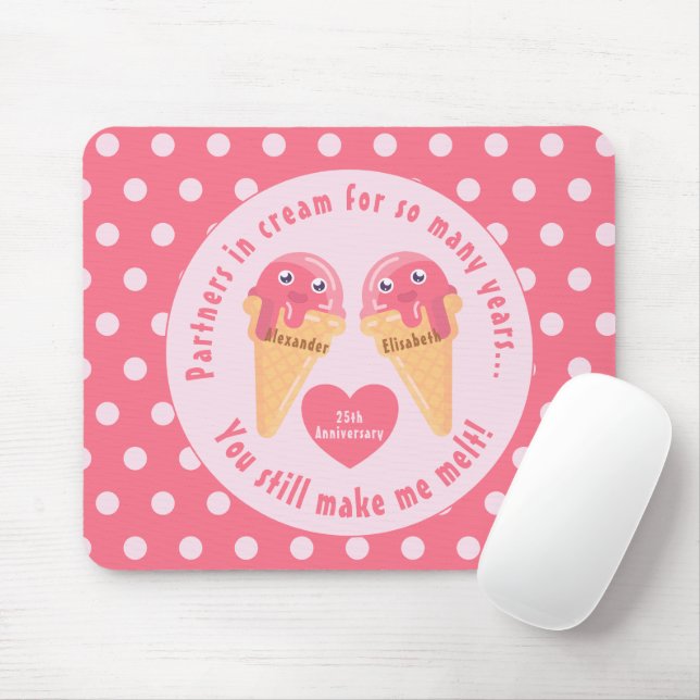 Ice Cream Scoops Cute Romantic Valentine's Day Mouse Pad (With Mouse)