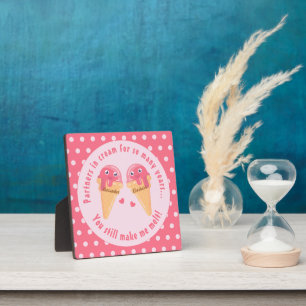 Ice Cream Scoops Cute Romantic Valentine's Day Plaque